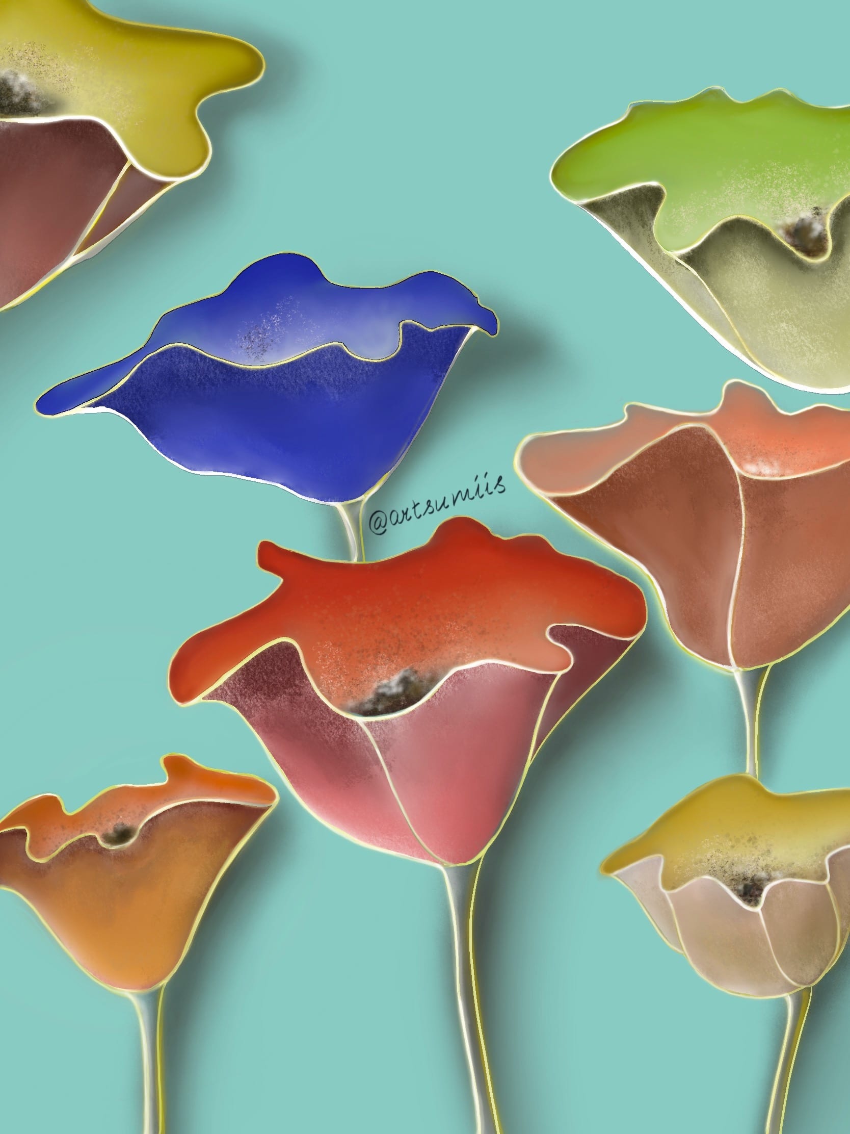 Abstract Poppies
